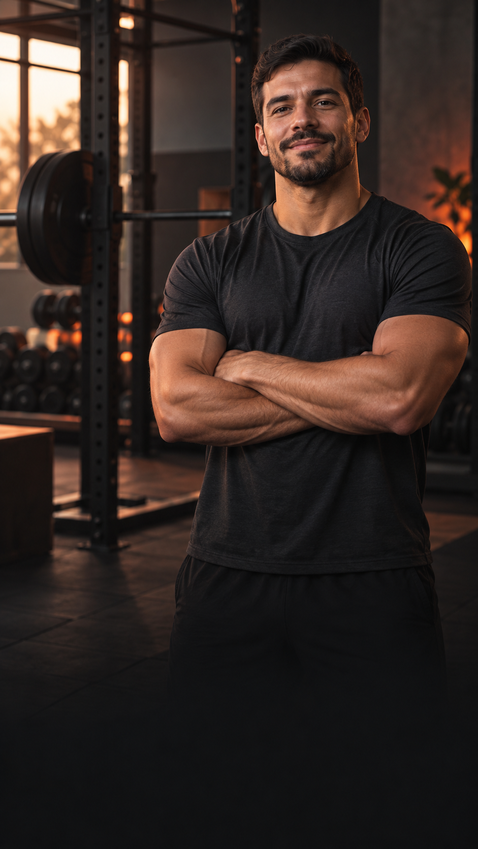 Caio Martins, personal trainer fictício criado para a demonstração